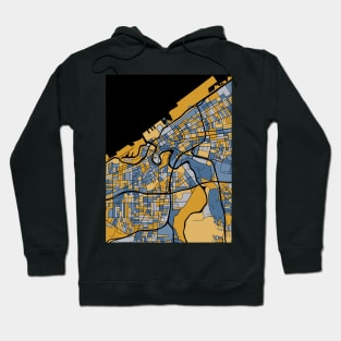 Cleveland Map Pattern in Blue & Gold Hoodie